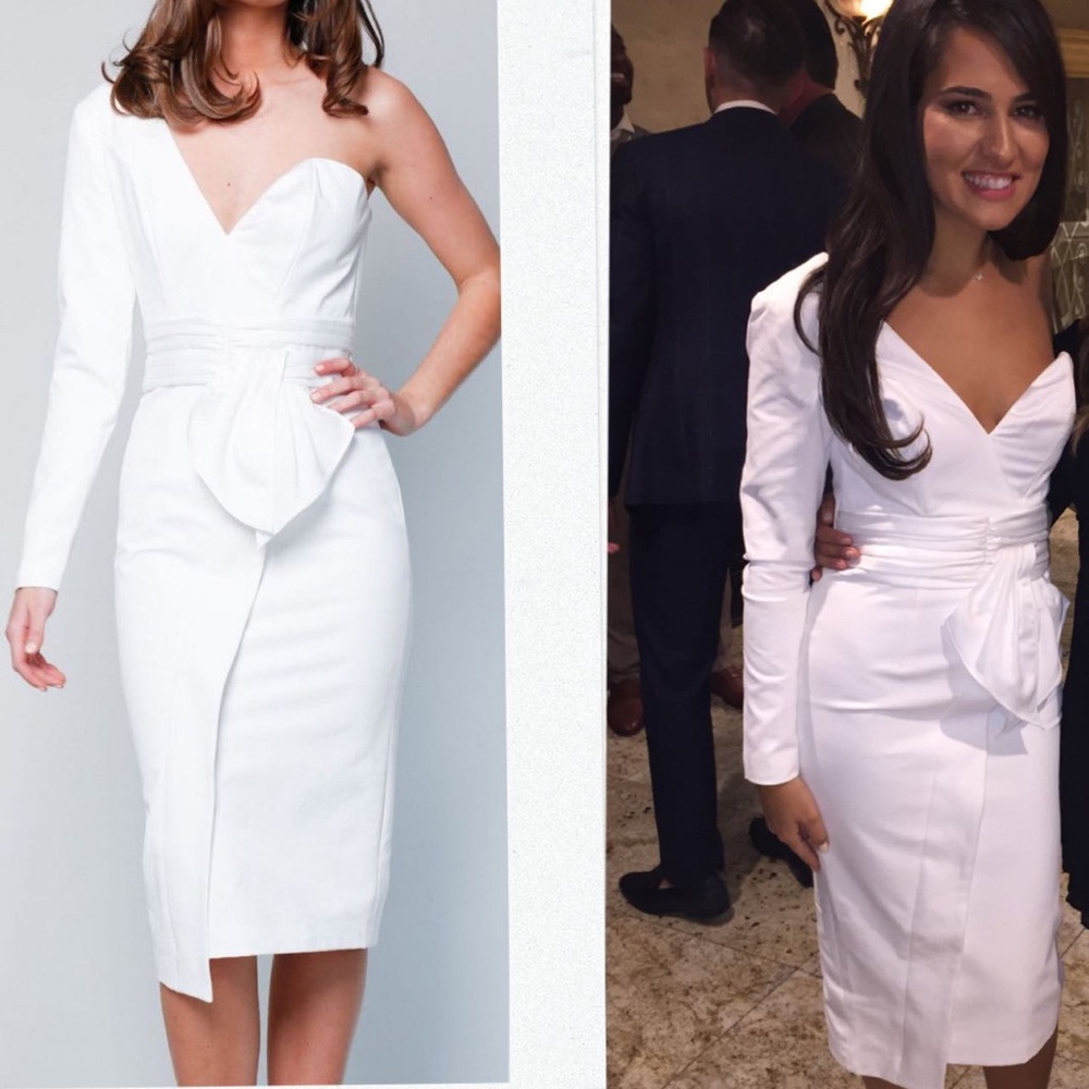 Elle Zeitoune - AU  DOLORES WHITE- One shoulder Dress